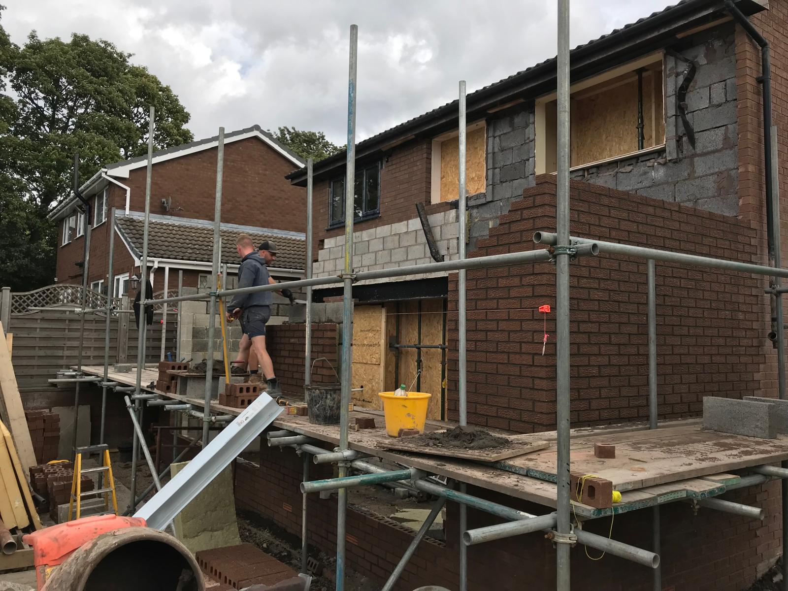 Extension brickwork in progress